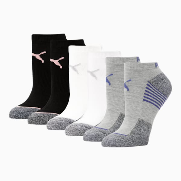 Women's Low Cut Socks [6 Pack], GREY / BLUE